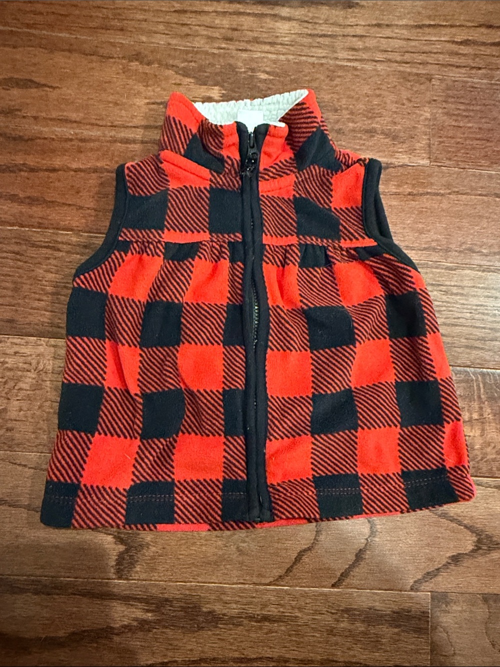 Carter's Red and Black Buffalo Plaid Sherpa-Lined Vest